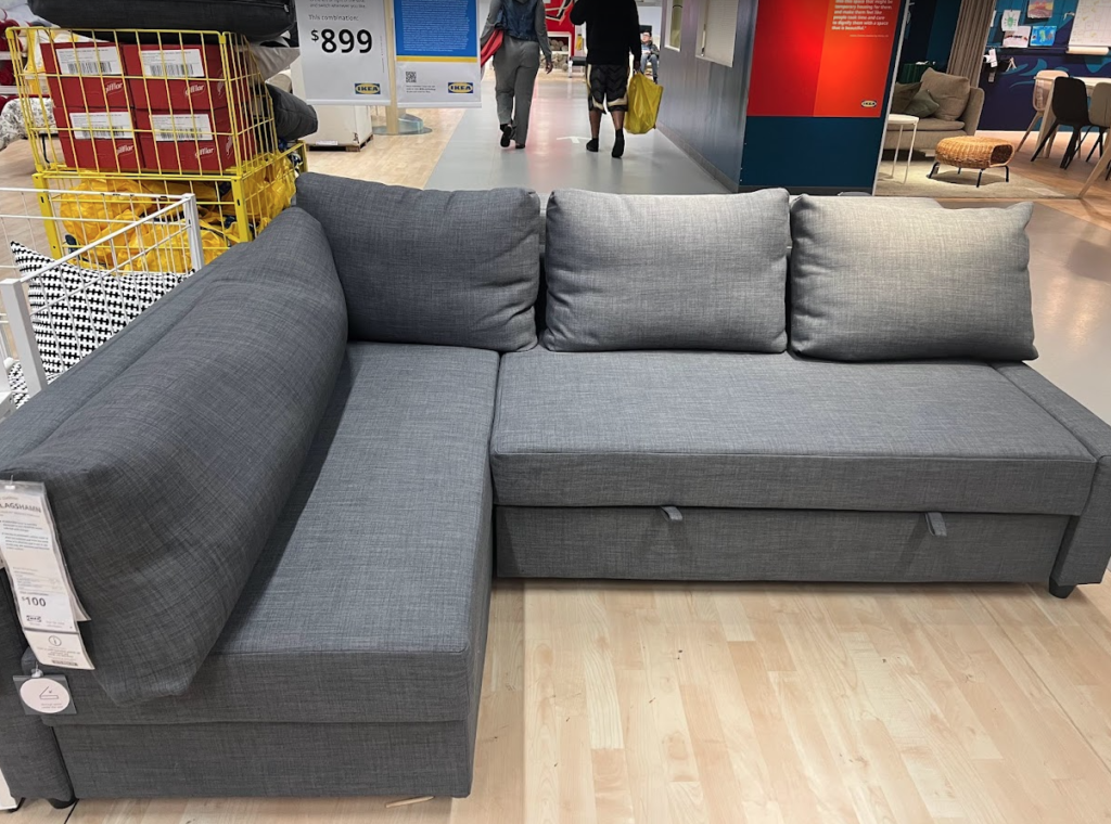 A couch on display at IKEA